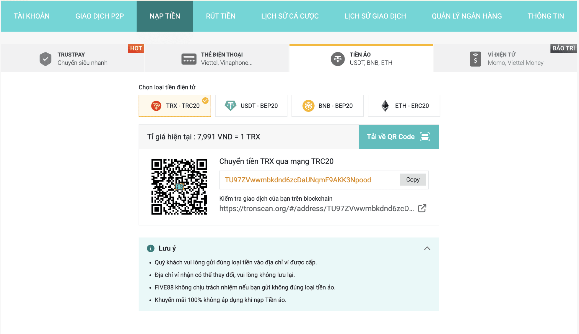 CÁCH NẠP TIỀN SIÊU NHANH TẠI FIVE88